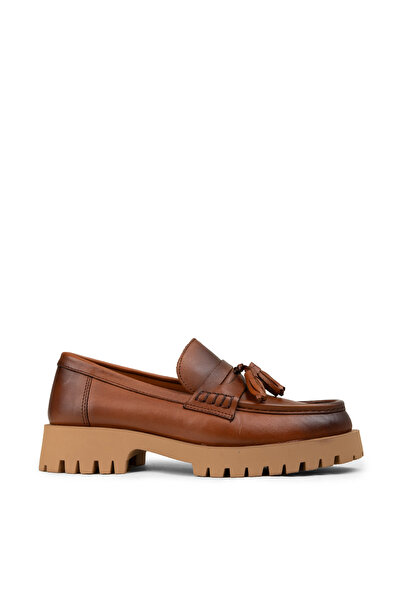 Deery Women's Genuine Leather Tan Color Marine Loafer