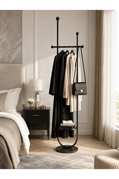 EqiEch 190CM Modern Coat Rack, Metal Freestanding U-Shaped Garment Hanger wit...