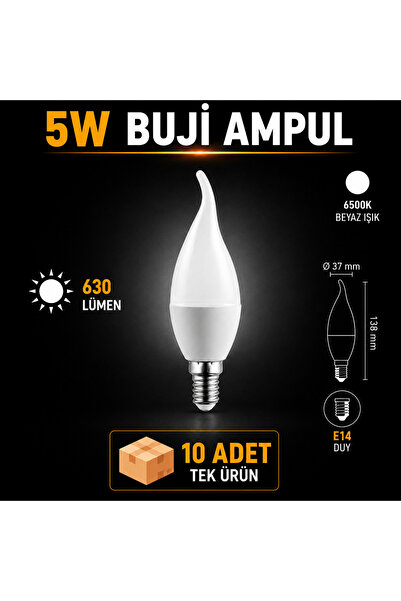Horoz Elektrik 5 WATT E14 KIVRIK LED BUJİ AMPUL 10 ADET