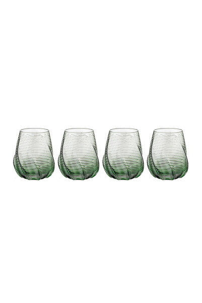 Lucky Art Lefora Green Glass Set of 4 Water Glasses