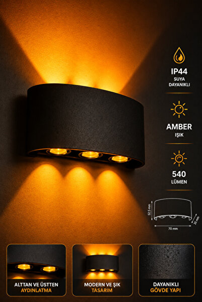 Noas 6 WATT 3'LÜ EFES APLİK - AMBER