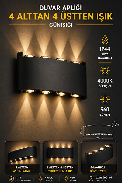 Noas 8 WATT 4'LÜ EFES APLİK - GÜNIŞIĞI