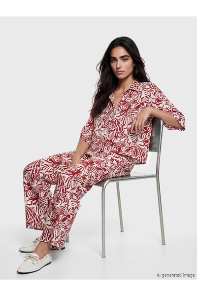 LC Waikiki Дамска риза с шарки Oversize