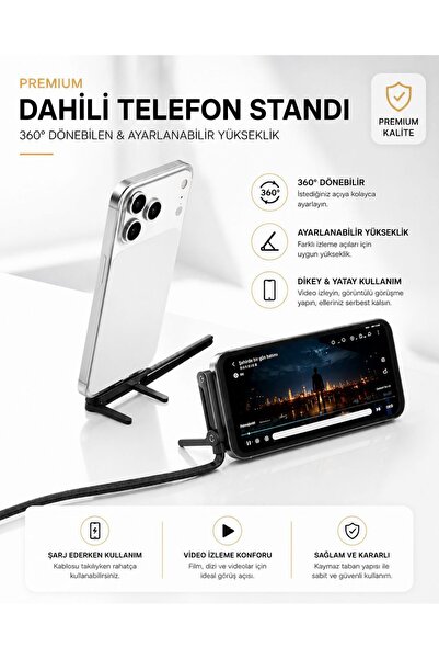 kawigo 240W Standlı USB Type-C Şarj Kablosu 240W Şarj Kablosu