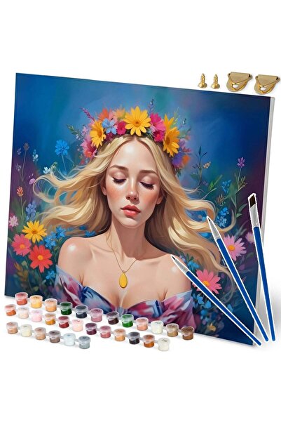 Massido Set pictura pe numere pentru copii/adulti 40x50cm cu 30 culori vibran...