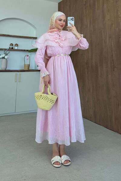 Hazamoda Ilay Cape Dress Pink