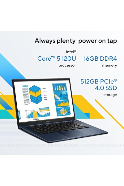 ASUS Vivobook 14/Intel Core 5/16GB RAM/512GB SSD/Shared Graphics/14" Display/Win11H/Silver