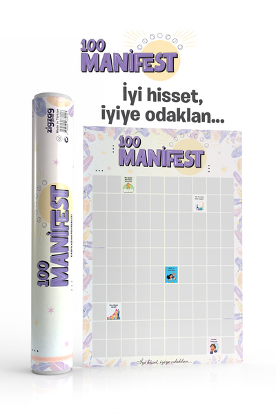 Zigzag Manifest 100 Kazı Kazan Poster | Motivasyon ve Kişisel Gelişim Posteri...