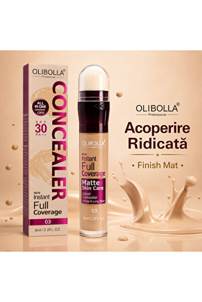 OLİBOLLA Instant Full Coverage Concealer SPF 30 PA++ – Acoperire Ridicată, Fi...