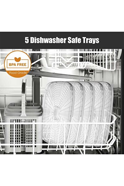 Generic Electric Food Dehydrator, 240W 5-Tray Large Capacity Fruit Dryer, Saf...