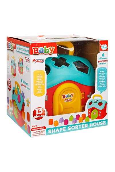 DEDE Jucarie de sortare, Dede, Baby Shape Sorter House, 13 piese