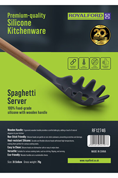 ROYALFORD Non-Stick Silicone Heat-Resistant Spaghetti Spoon RF12746 Pasta Ser...