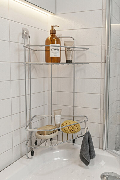 DAMLORA Adhesive Two-Layer Bathroom Corner Shelf 1St Quality