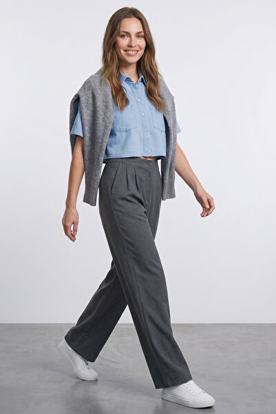Fulla Moda Elastična talja Nabrano Palazzo pantalone