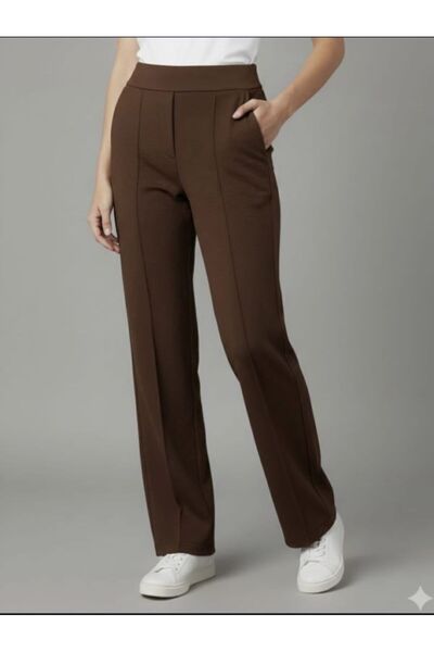 SHİROSA krep pantalone sa uzorkom krep trave