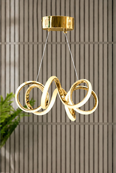 Luna Lighting Spiral Model Gold Kaplama Metal Salon Mutfak Oturma Yatak Odası...