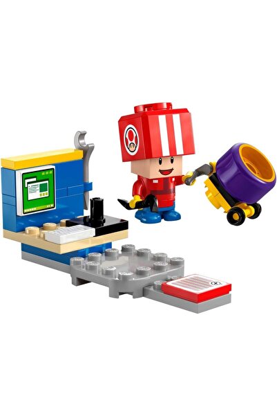 LEGO مجموعة بناء سوبر ماريو تود بيت كرو 30702، محطة عمل ماريو كارت مع أدوات، ...