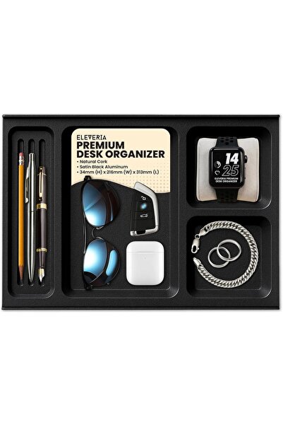 OEM Organizator din aluminiu pentru birou cu sertare pentru accesorii, negru