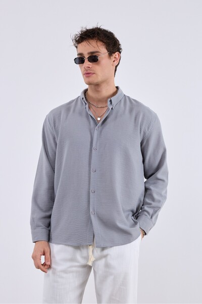 2512 Clothing Button Collar Linen Shirt