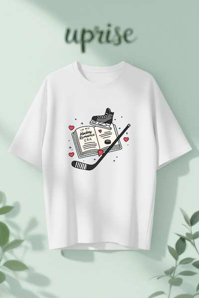 Vordevia In My Hockey Romance Era Printed Cotton Oversize T-Shirt