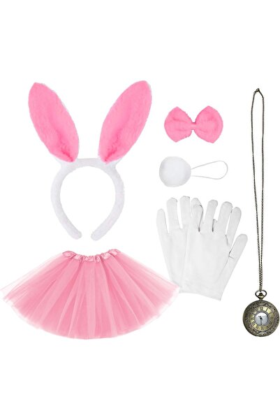 OEM Set costum de Iepuraș accesorii de carnaval pentru copii Alb 6 piese