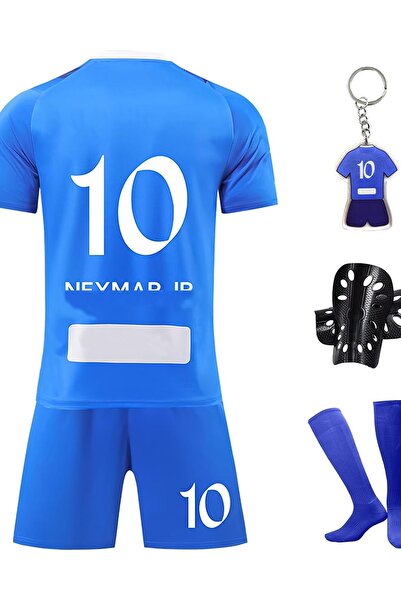 OEM Costum sportiv pentru copii cu numărul 10 Set complet albastru 150-155 cm
