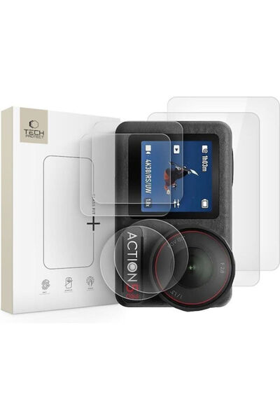 Tech-Protect Fit+ 2 τεμαχίων Διαφανές Προστατευτικό Οθόνης για DJI Osmo Actio...