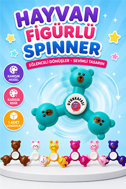 OYUNKAFASI Hayvan Figürlü Spinner Karışık Model ve Renk 1 Adet Dönen Oyuncak ...