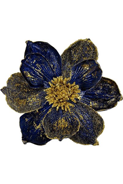 OEM Flori artificiale Magnolii festive, cu sclipici, set de 3 bucăți, 46 cm