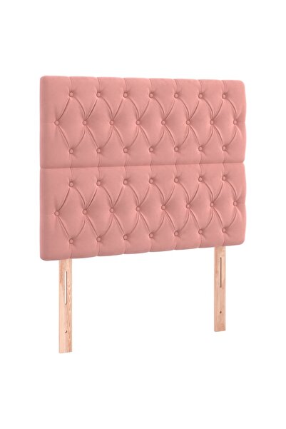vidaxl Tăblie de pat roz 90x7x118/128 cm catifea