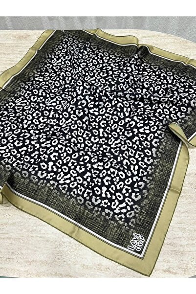 Levidor Leopard Pattern Tivil Silk Scarf Mint