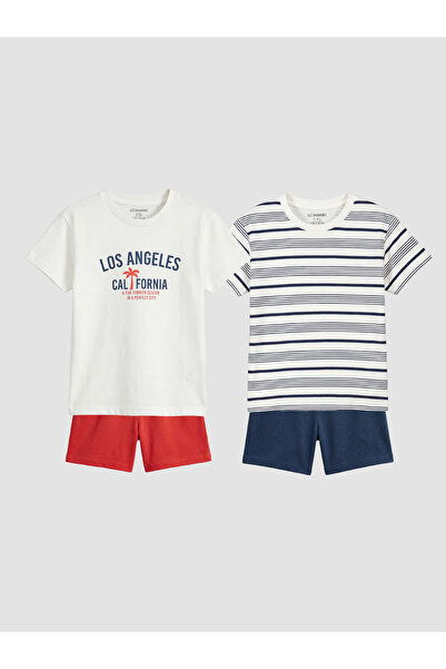 LC Waikiki Set de pantaloni scurți pentru bebeluși băieți, pachet de 2