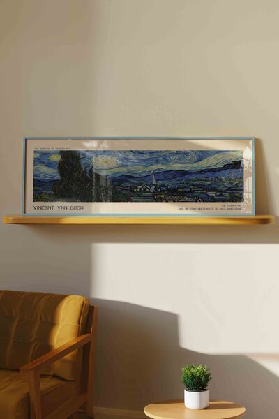 Buka Shops Vincent van Gogh Yıldızlı Gece Panoramik Çerçeveli Tablo
