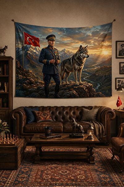 Vagonik Tapiserie de perete Ataturk și Bozkurt, țesătură groasă