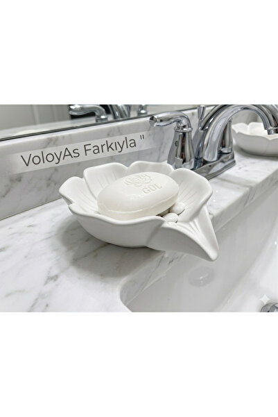 VOLOYAS Minimalist Sabunluk | Su Tahliyeli Katı Sabunluk Banyo Lavabo Kenarı ...