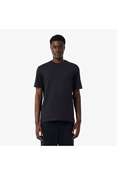 Lacoste Erkek Classic Fit Bisiklet Yaka Baskılı Koyu Gri T-Shirt