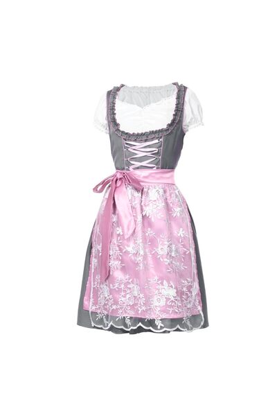 MADE IN CHINA Set Dirndl din 3 piese, rochie tradițională bavareză – Gri XL
