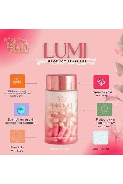 Beauty Vault Lumi Glutathione Whitening Capsules, 60 Capsules
