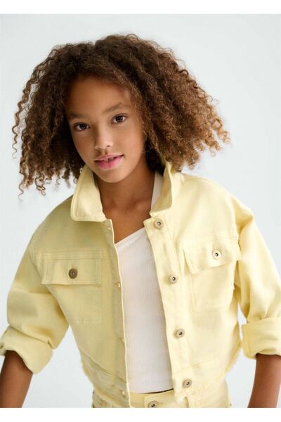 MAYORAL Girl's Tasseled Denim Jacket Yellow 6407