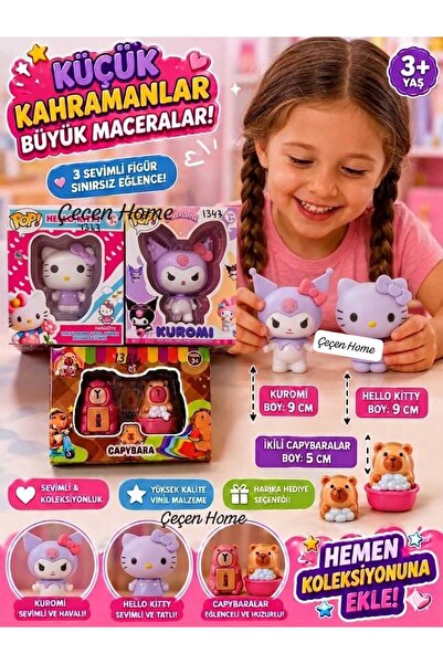 ÇEÇEN HOME Küçük Kahramanlar 4'lü Set Hello Kitty Figür Oyuncak , Kuromi Figü...