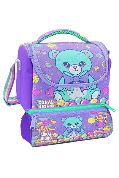 Coral High Set cutie de prânz și suport pentru pix cu trei compartimente - cu...