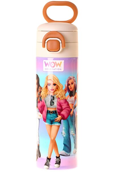 WOW Generation 520 ml Very Nice Printed Lilac Girls' Steel Thermos Flask (Dou...