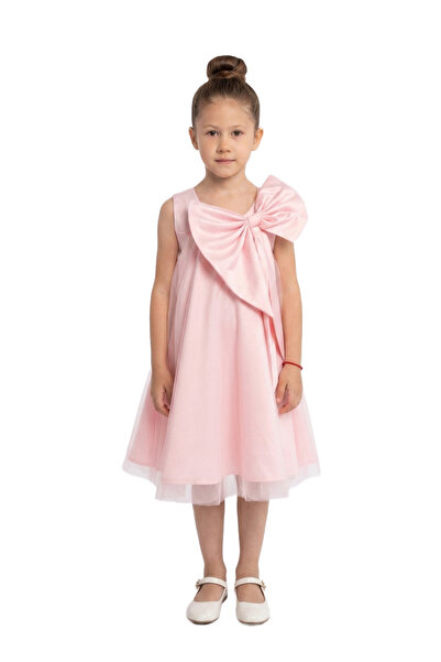 Bidani - Sleeveless Princess Gown with Oversized Bow - Dusty Pink - 1Y to 13Y