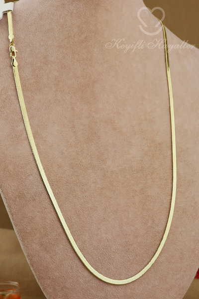 Keyifli Hayaller Xuping Kolye - Vip Xuping 3mm İtalyan Ezme Zincir 14K Gold 6...