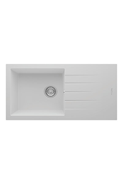 RealStone Assos 86 XL P011 Granit Evye 860x435 mm Tek Göz Damlalıklı Mutfak E...