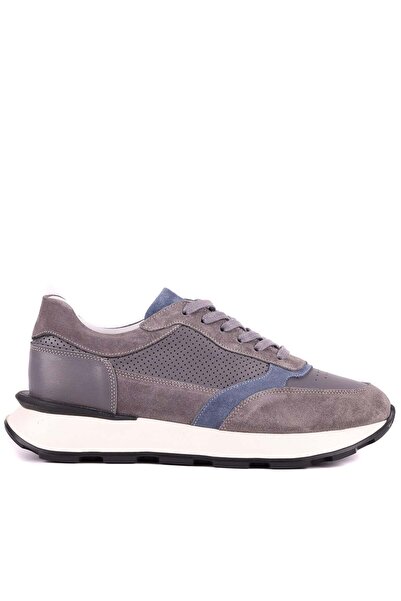 Shoetyle - Genuine Leather Gray Color Casual Men's Sneaker - 250-3000
