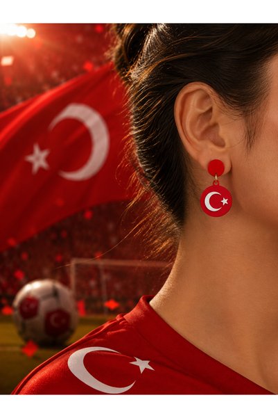 Heners أقراط أطفالنا - أقراط كرة القدم ونجمة القمر للمشجعين