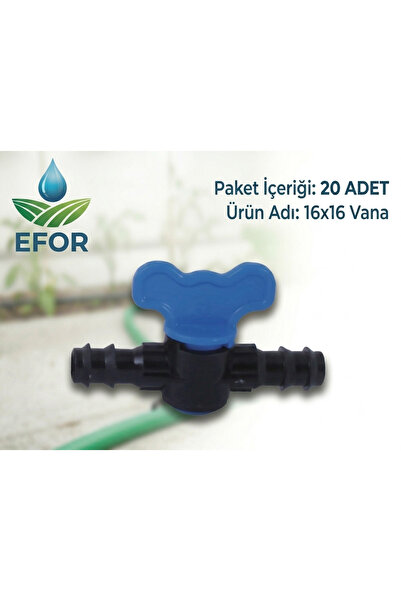 EFOR Sulama Yuvarlak Damla Sulama 16 Lık Kurt Ağzı Vana Yuvarlak Damlama Apar...