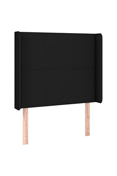 vidaxl Tăblie de pat cu aripioare, negru, 83x16x118/128 cm, textil