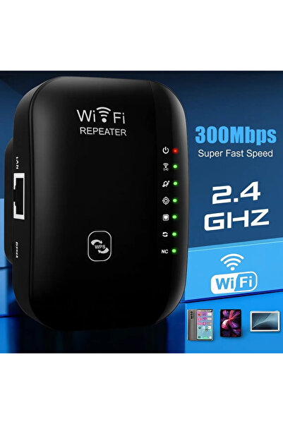 OEM 300Mbps Wireless WiFi Repeater Μαύρο με WPS, LAN και 2.4GHz για Ενίσχυση ...